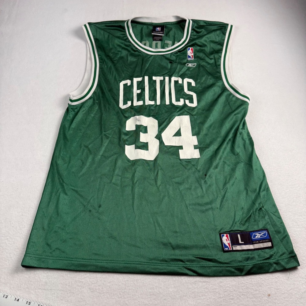 Mens Reebok Boston Celtics Paul Pierce 34 Basketball Jersey Green Size Large